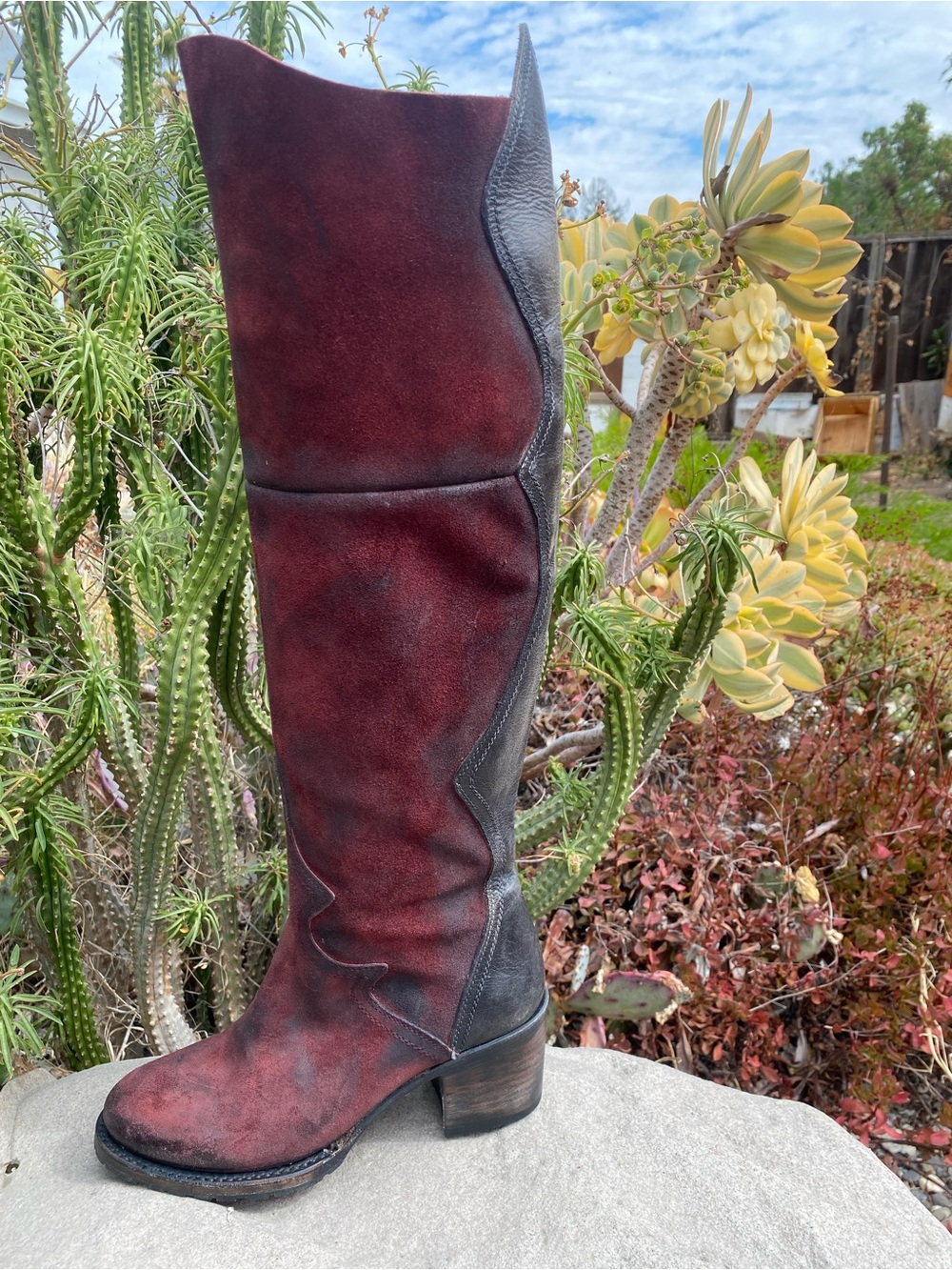 Freebird by Steven Fuego Boots In Wine Suede